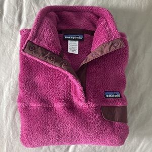 Patagonia Re-Tool Snap T fleece pullover raspberry